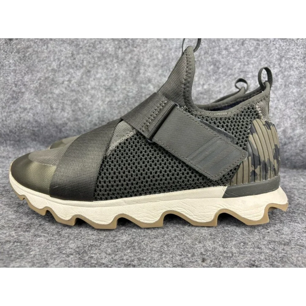 Sorel Kinetic Shoes Womens Size 10.5 Green Camo‎ Slip On Mesh Strap NL3569-365